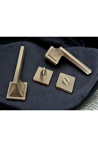 KOLDOOR Garnitură de țiglă din satin pătrat pentru WC, mâner de ușă pentru baie, 1 set, elegant și durabil