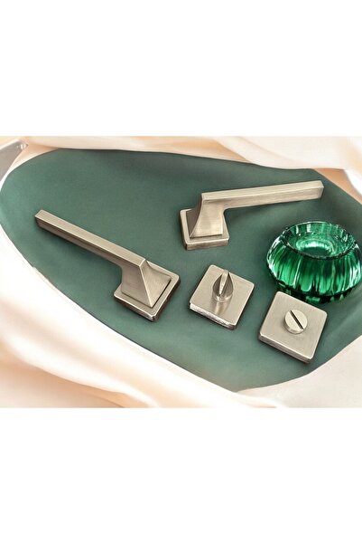 KOLDOOR Garnitură de țiglă din satin pătrat pentru WC, mâner de ușă pentru baie, 1 set, elegant și durabil