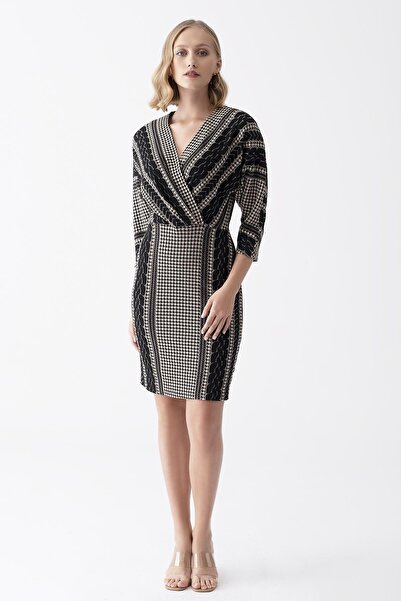 EXPLOSION Kruvaze Yaka Mini Elbise