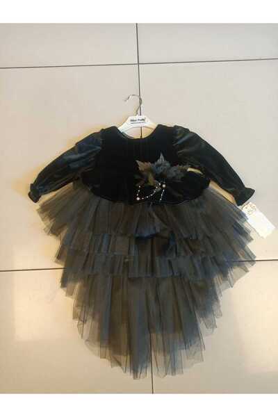 hisarpretty Uzun kollu kadife bebe abiye siyah