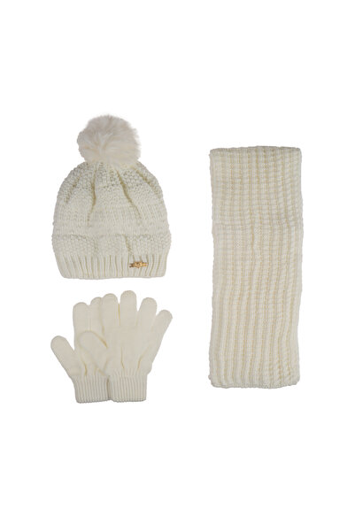 Kitti طقم نادل من الصوف مكون من 3 قطع للفتيات من سن 9 إلى 15 عامًا - طقم وشاح وقفازات وقبعة