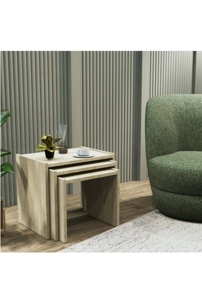 FAMAR Mermer Zigon Sehpa 3 lü