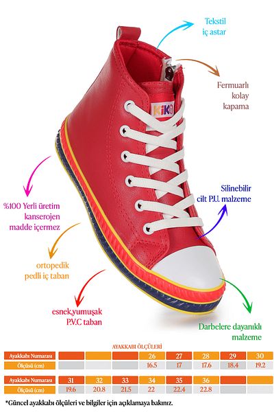 KARAMAZI Kids Pant Casual Lace-Up Zippered Girls' Sneakers