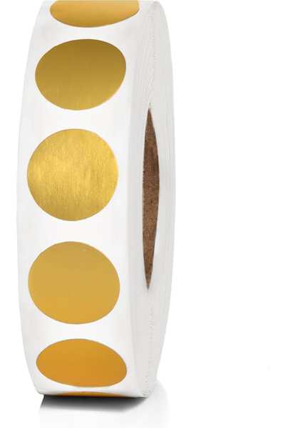 LABEL WORLD Boş Yapışkanlı Gold Etiket 30mm X 30mm Çap