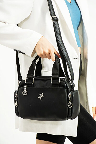 Lifonbag حقيبة يد وكتف طويلة مقاومة للماء للنساء من الساتان الأسود مكونة من 3...