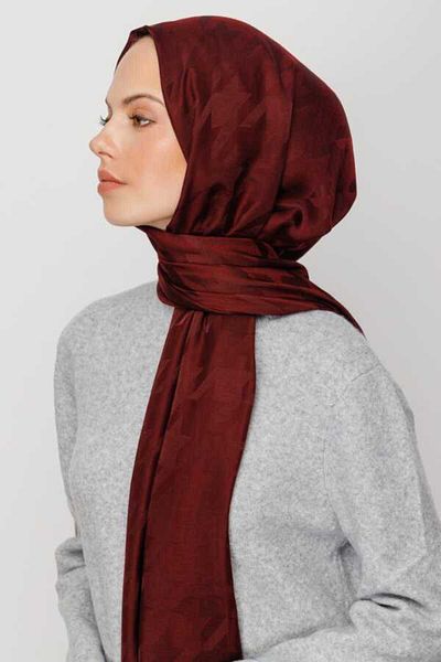 VALORSCARF Jacquard Shawl - Silky with Houndstooth Pattern