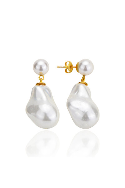 SEİL TAKI AKSESUAR 925 Ayar Gümüş Barok İncili Holly Küpe