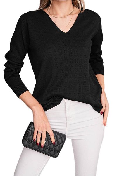 lavella Women's V-Neck Silvery Sweater 12809 Bgl-St04106