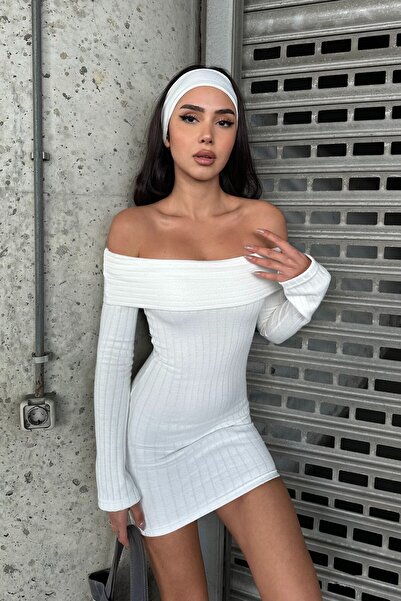 New Now Madonna Collar Shardoned Knitting Short Dress