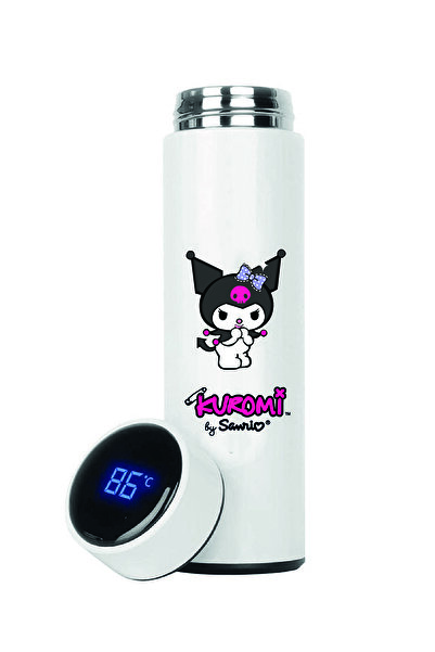 DKDZ SHOP Kuromi Printed 450ml Steel Thermos - Keeping 10-12 Hours Warm and Cold - with Digital Display