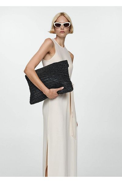 MANGO Woman Tie Detailed Knitwear Dress