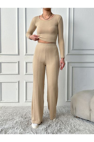 The Base Γυναικείο Μπεζ Πλεκτό Σετ Μπλούζα Lina Bottom