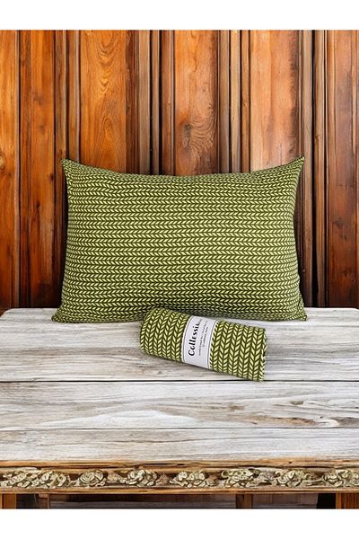 CollessiaHome Green Single 100% Cotton Satin Patterned Bed Sheet Set - Elastic