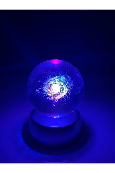 GONCA HEDİYELİK Samanyolu Galaksi Toz Bulutu Işıklı Cam Küre, Işıklı Kristal Hediyelik