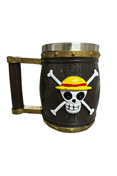 NETAVANTAJ One Piece Skeleton Barrel 3D Design 3D Steel Mug Cup Large