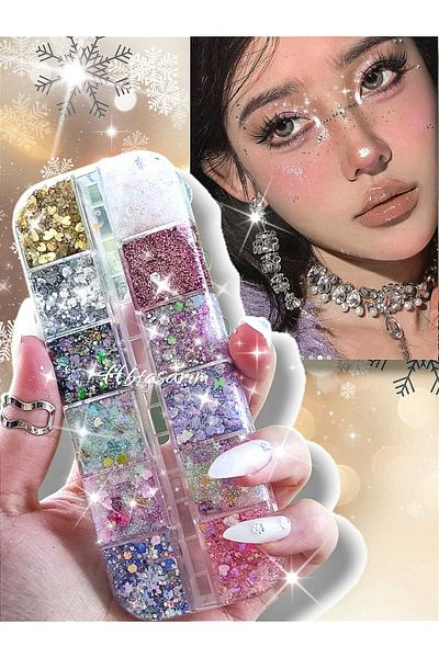 hbtasarim 2 Shiny Glitter - Glitter Gel Eyeshadow Palette Set
