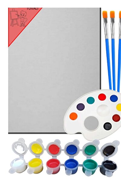 everart Resim Başlangıç Akrilik Boya Seti - Tuval, 3lü Fırça, Palet, Akrilik ...