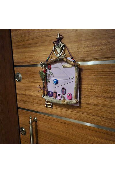 Tekir Store Tree Stone Painted Door Ornament Handmade - Gift Decoration