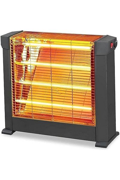 KUMTEL Electric Heater, 4 Quartz Tube - Black
