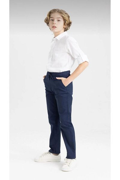 ASL GOLF CLUB Boy's Navy Blue Gabardine School Pants - Standard Leg