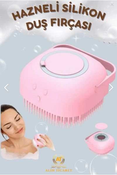 çeçem ticaret Pink Silicone Exfoliating Shower Brush - 2 Shampoo Bowl