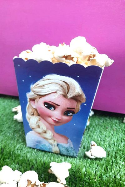 Emtory Home 8-Piece Elsa Queen Corn Box - Popcorn Box - Birthday Treat Gift - Medium Size