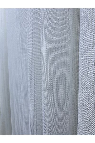 Fon Dünyası Bamboo Slub Don'T Want Ironing Tulle Curtain (1/3 Close Pleat)