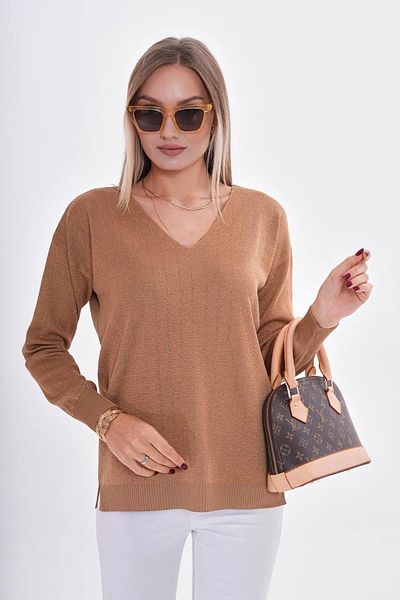 lavella Women's V-Neck Silvery Sweater 12799 Bgl-St04107