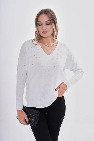lavella Women's V-Neck Silvery Sweater 12801 Bgl-St04105