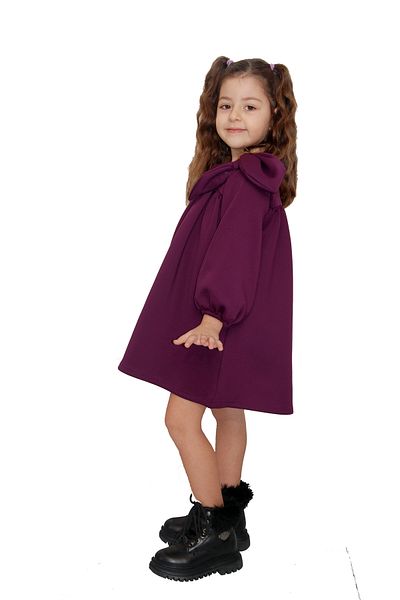 lila ribbon Girl Child Baby Girl Party Wedding Birthday Dress Casual Princess Dress