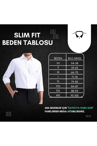 ZENGOLL & RAMİRES Men's White and Black Slim Fit Long Sleeve Shirt - 2 Pcs