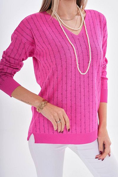 lavella Women's V-Neck Silvery Sweater 12799 Bgl-St04107