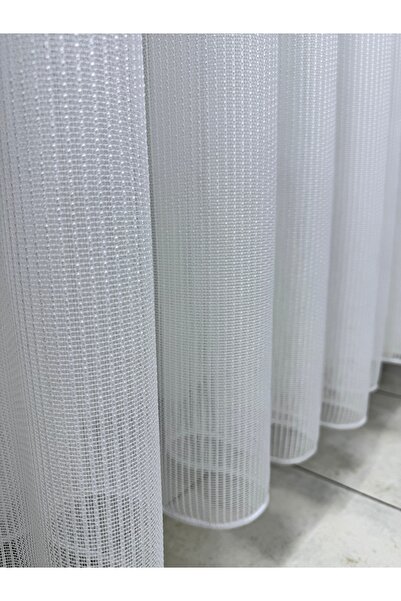 Fon Dünyası Κουρτίνα από τούλι Bamboo Slub σιδερωμένη χωρίς σιδερώματα (1/3 συχνή πτυχωτή)