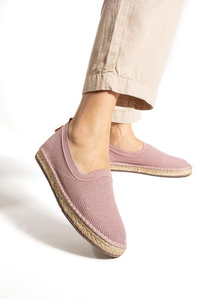 Ayakkabıda Tek Walker Jut Wrapped Knitwear Summer Women's Shoes - Dried Rose