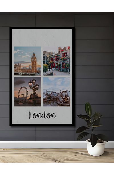 Teona Ahşap London Lemn MDF Dreptunghi Decorativ Acasă, Locul de Muncă Pictură Perete