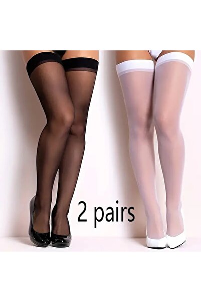 NiLi 2 ЧИФТА ТЪНКИ ПРОЗРАЧНИ ДАМСКИ ЧОРАПИ С ЖАРТИЕТИ