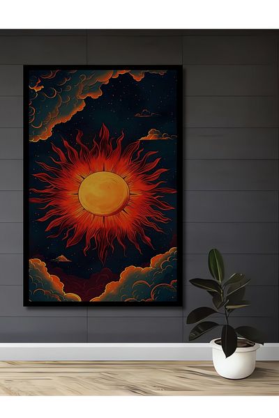 Teona Ahşap Flame Solar Decorativ Lemn MDF Dreptunghi Acasă, Locul de Muncă Pictură Perete