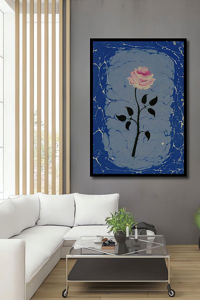 Teona Ahşap Trandafir roz din lemn MDF dreptunghiular decorativ pentru casa, locul de munca pictura pe perete
