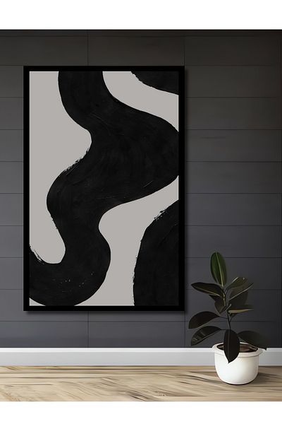 Teona Ahşap Pictură de perete dreptunghiulară din lemn MDF decorativ ondulat abstract pentru casă, loc de muncă