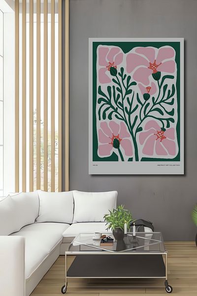 Teona Ahşap Model de flori decorativ din lemn MDF dreptunghiular pentru pictura de perete acasa, la locul de munca
