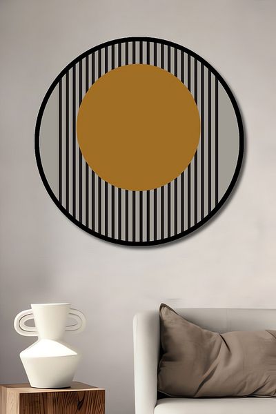 Teona Ahşap Modern Geometric Lemn MDF Rotund Decorativ Acasă, Locul de Muncă Pictură Perete