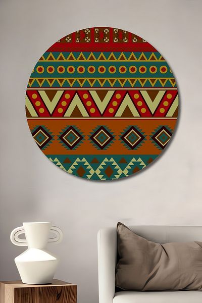 Teona Ahşap Model etnic decorativ din lemn MDF rotund pentru pictura de perete acasa, loc de munca