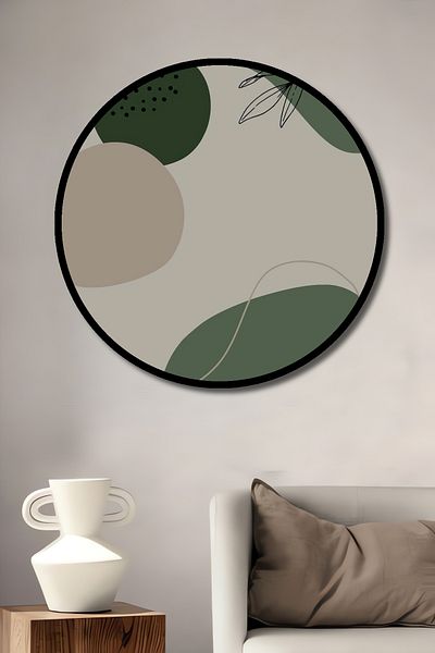 Teona Ahşap Green Nature Lemn MDF Rotund Decorativ Acasă, Locul de Muncă Pictură Perete