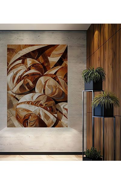 Teona Ahşap Modele abstracte Decorative Lemn MDF Dreptunghi Acasă, Locul de muncă Pictură murală