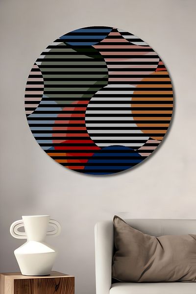 Teona Ahşap Cercuri Colorate Lemn MDF Rotund Decorativ Acasă, Locul de Muncă Pictură Perete