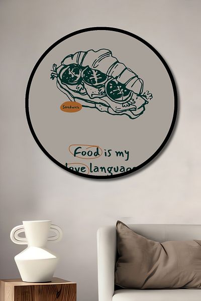 Teona Ahşap Sandwich delicios decorativ din lemn MDF rotund pentru pictura de perete acasa, loc de munca