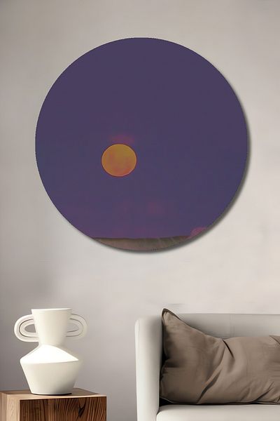 Teona Ahşap Mor Night Waves Decorativ Lemn MDF Rotund Acasa, Locul de Muncă Pictură Perete