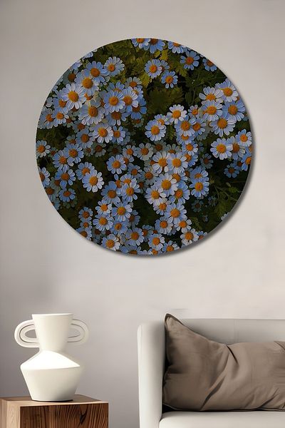 Teona Ahşap Papatya Garden Lemn MDF Rotund Decorativ Acasa, Locul de Muncă Pictură Perete