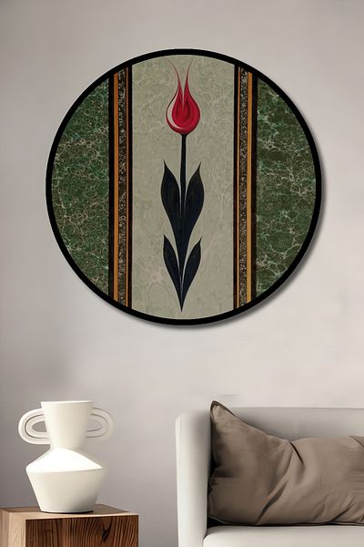 Teona Ahşap Lalea rotundă din lemn decorativ MDF pentru casă, pictură murală la locul de muncă