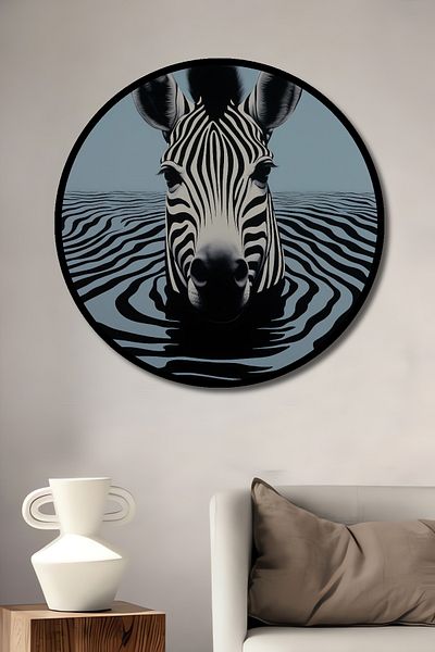 Teona Ahşap Zebra Model Lemn MDF Rotund Decorativ Acasă, Locul de Muncă Pictură Perete